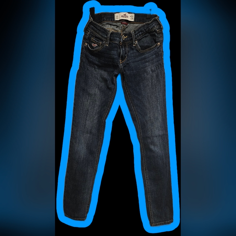 Hollister Children's Deep Indigo Skinny Jeans OS Size SOCAL Stretch